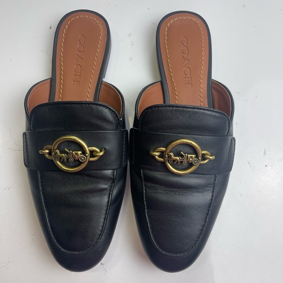 Coach Scotty Leather Slide Mules size 5.5 - Picture 1 of 6
